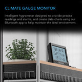 Bluetooth Smart VPD Hygrometer with Digital Temperature Humidity LCD Display and Remote App Monitor, Climate Gauge Thermometer and Thermal-alloy Probe for Basements, Guitar Rooms, Grow Tents and Greenhouses