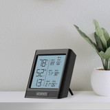 Bluetooth Smart VPD Hygrometer with Digital Temperature Humidity LCD Display and Remote App Monitor, Climate Gauge Thermometer and Thermal-alloy Probe for Basements, Guitar Rooms, Grow Tents and Greenhouses