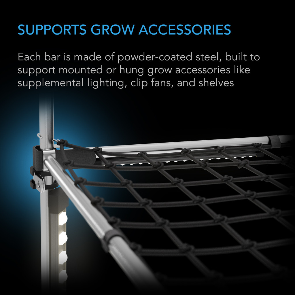 Grow Tent Mounting Bars 2x4’, Support Pole Steel Hanging Bars, High CFM Kit for 2x4 Indoor Grow Tents