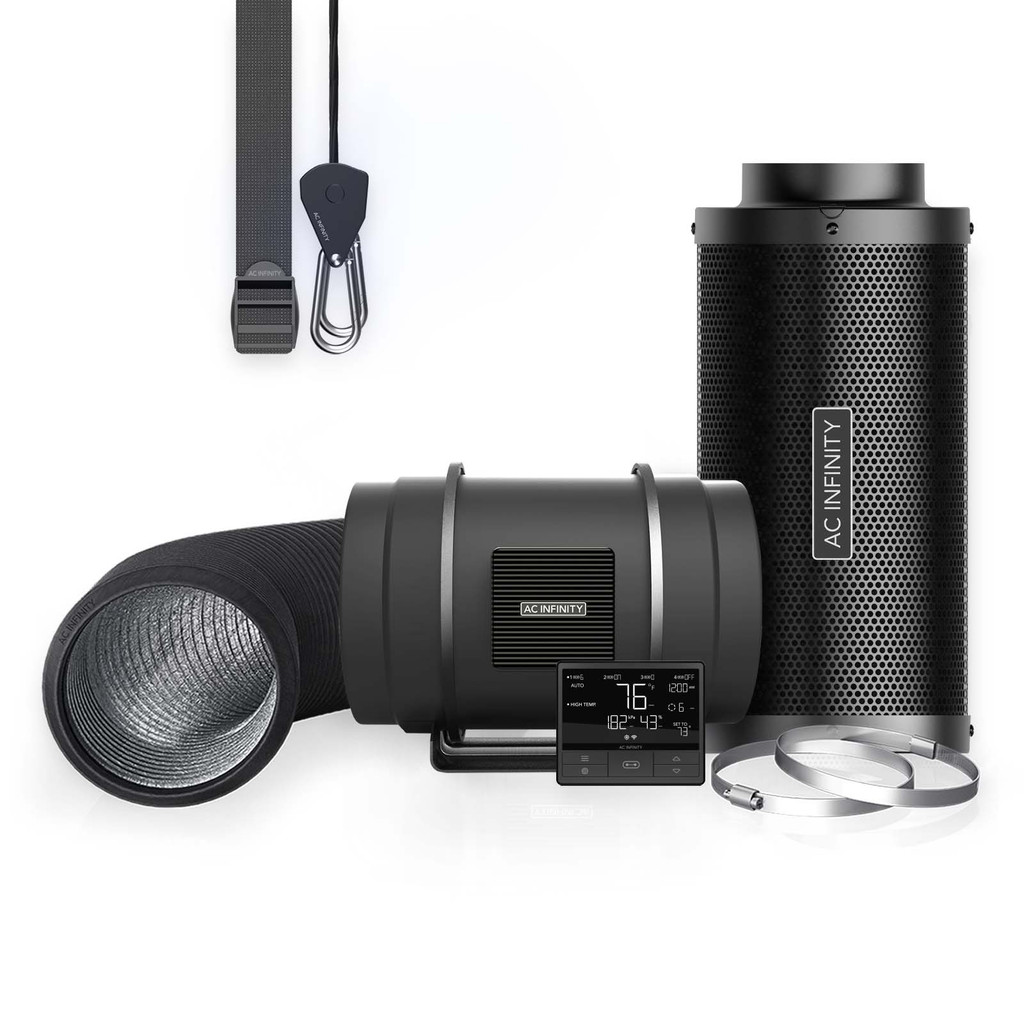 CLOUDLINE PRO Inline Fan with CONTROLLER 69 PRO, Carbon Filter Ducting Combo with WiFi Integrated App Control, Cooling and Ventilation System for Grow Tents, Hydroponics, Indoor Gardening 