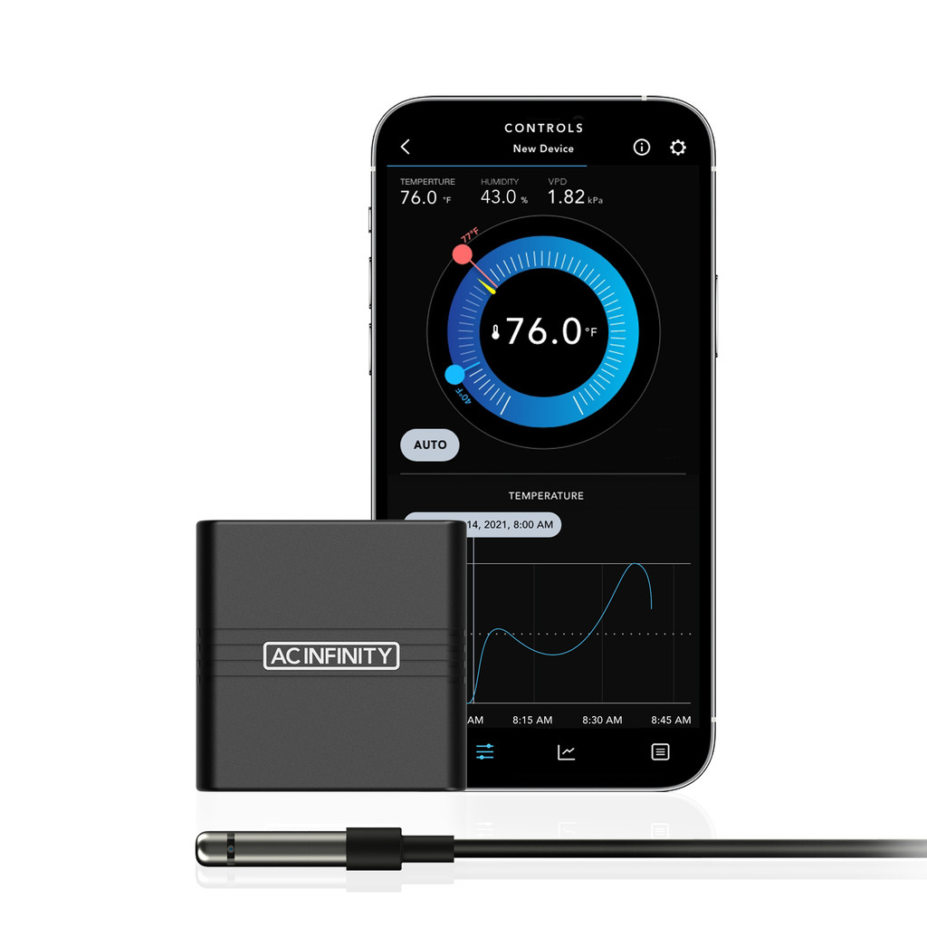 Mini Temperature Humidity Smart Hygrometer Bluetooth App Monitor, Climate Gauge Thermometer Sensor Probe for Basements, Guitar Rooms, Grow Tents & Greenhouses