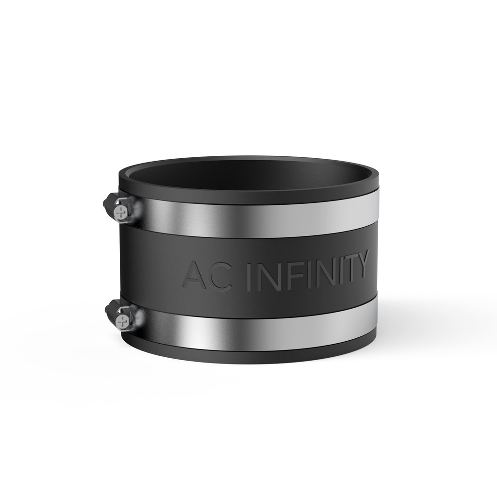 Duct Coupler with Stainless Steel Clamps, Flexible Rubber Coupling for Inline Fans and Carbon Filters in Growing and HVAC