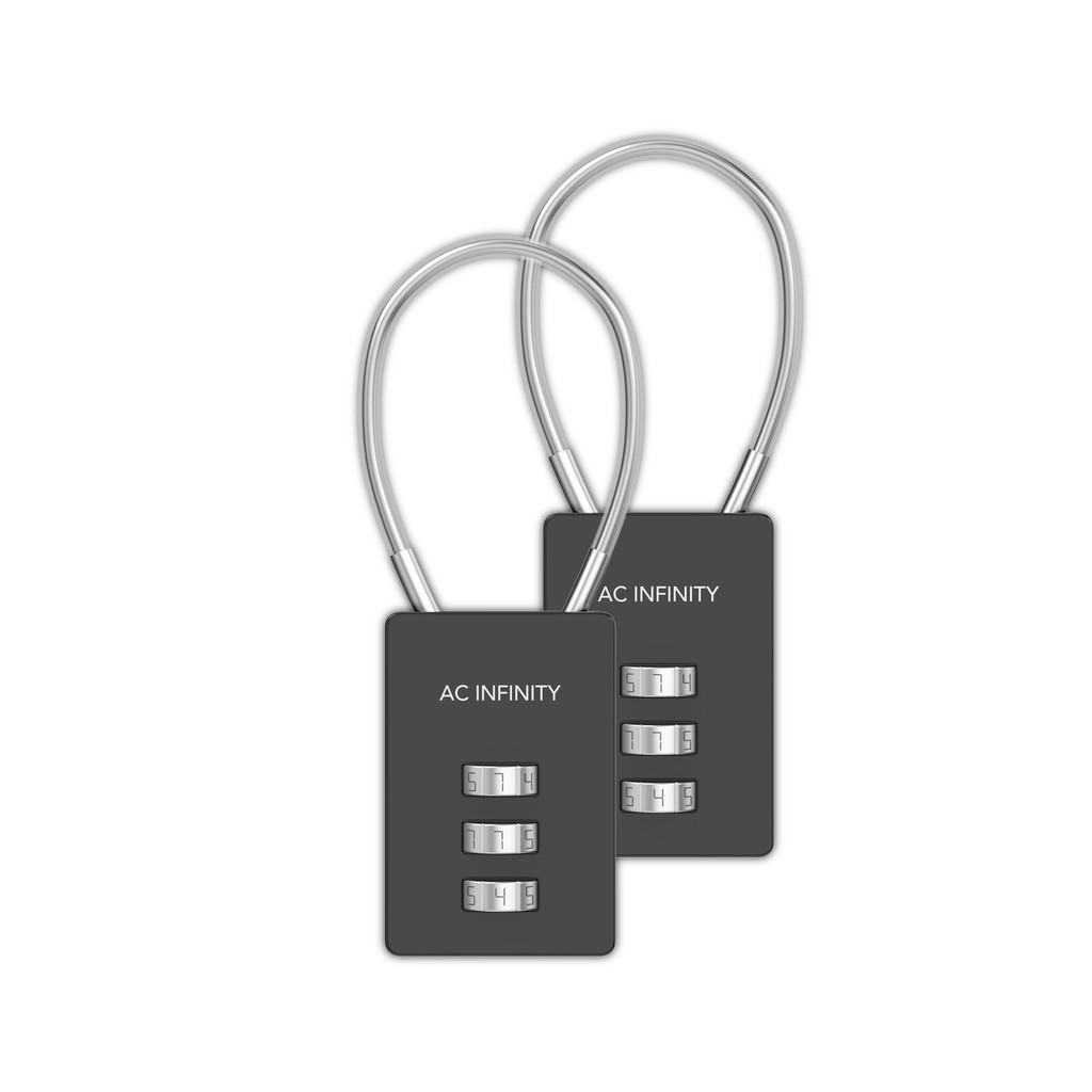2-Pack Heavy-Duty Zinc Alloy Padlock with Steel Wire Cable for Grow Tents, Greenhouses, and Sheds