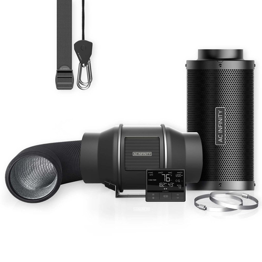 CLOUDLINE PRO Inline Fan with CONTROLLER 69 PRO, Carbon Filter Ducting Combo with WiFi Integrated App Control, Cooling and Ventilation System for Grow Tents, Hydroponics, Indoor Gardening 