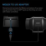 Molex to UIS Port Adapter Dongle, 6.5” Conversion Cable Cord, Works with CLOUDLINE, AIRLIFT, and CLOUDWAY Fans