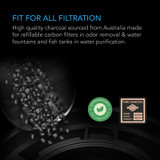 Premium Activated Carbon, Bulk Australian Charcoal Supply Replacement for Refillable Carbon Filters, Air Filtration Odor Scrubbing for use in Grow Tents, Grow Rooms, Hydroponics