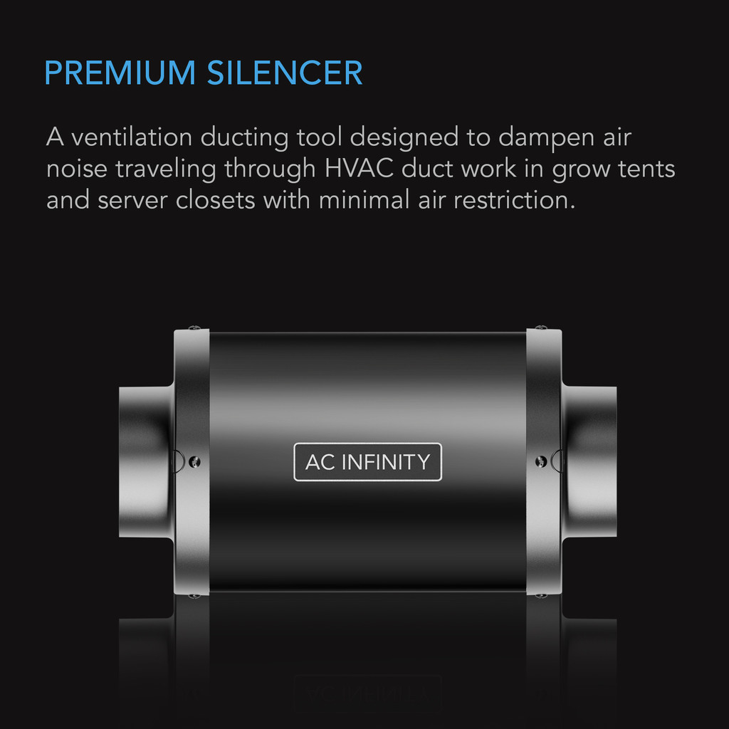 Inline Duct Fan Silencer Noise Reduction Muffler, Indoor Hydroponics Grow Tent Ventilation