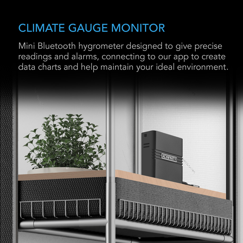 Mini Temperature Humidity Smart Hygrometer Bluetooth App Monitor, Climate Gauge Thermometer Sensor Probe for Basements, Guitar Rooms, Grow Tents & Greenhouses