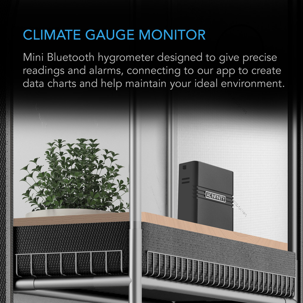 Mini Temperature Humidity Smart Hygrometer Bluetooth App Monitor, Climate Gauge Thermometer for Basements, Guitar Rooms, Grow Tents, and Greenhouses