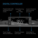 Full Spectrum LED Grow Light, Halo Coverage Powered by Samsung Diodes, Digital Dimming Timer and Controller, for Veg Bloom Indoor Plants in Grow Tents Greenhouses Hydroponics