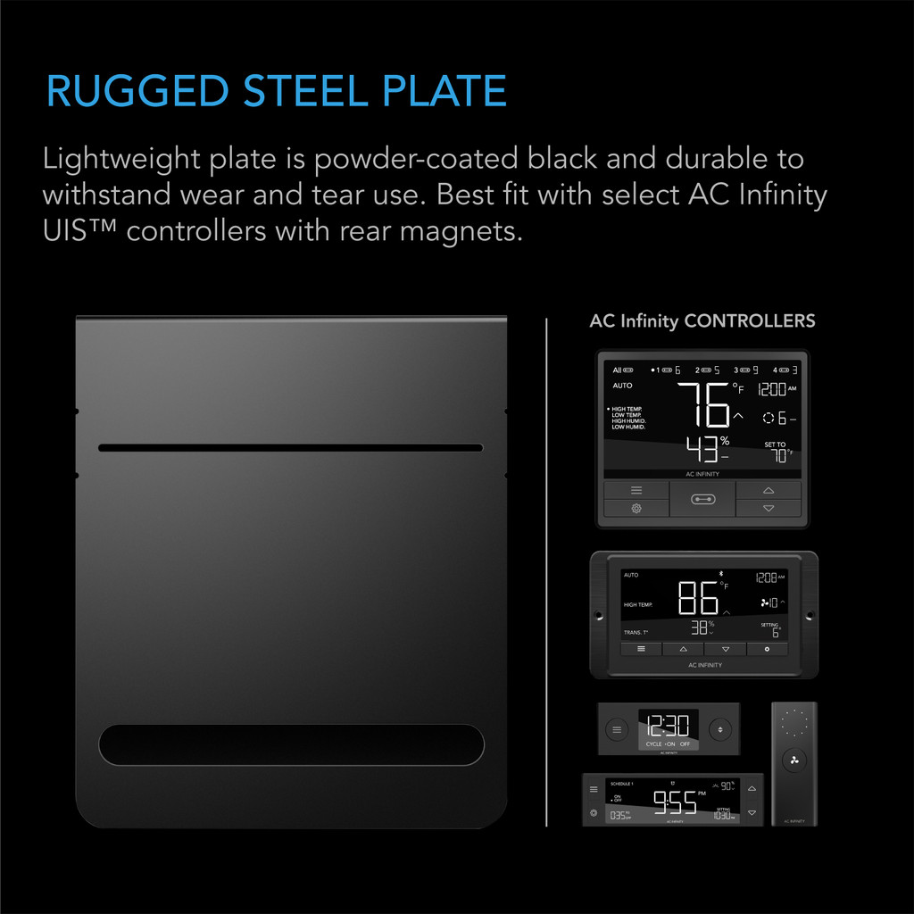 Powder Coat Black Steel Platform for Controller Mounting and Lightproof Cable Management, Fit for CLOUDLAB Advance Grow Tents