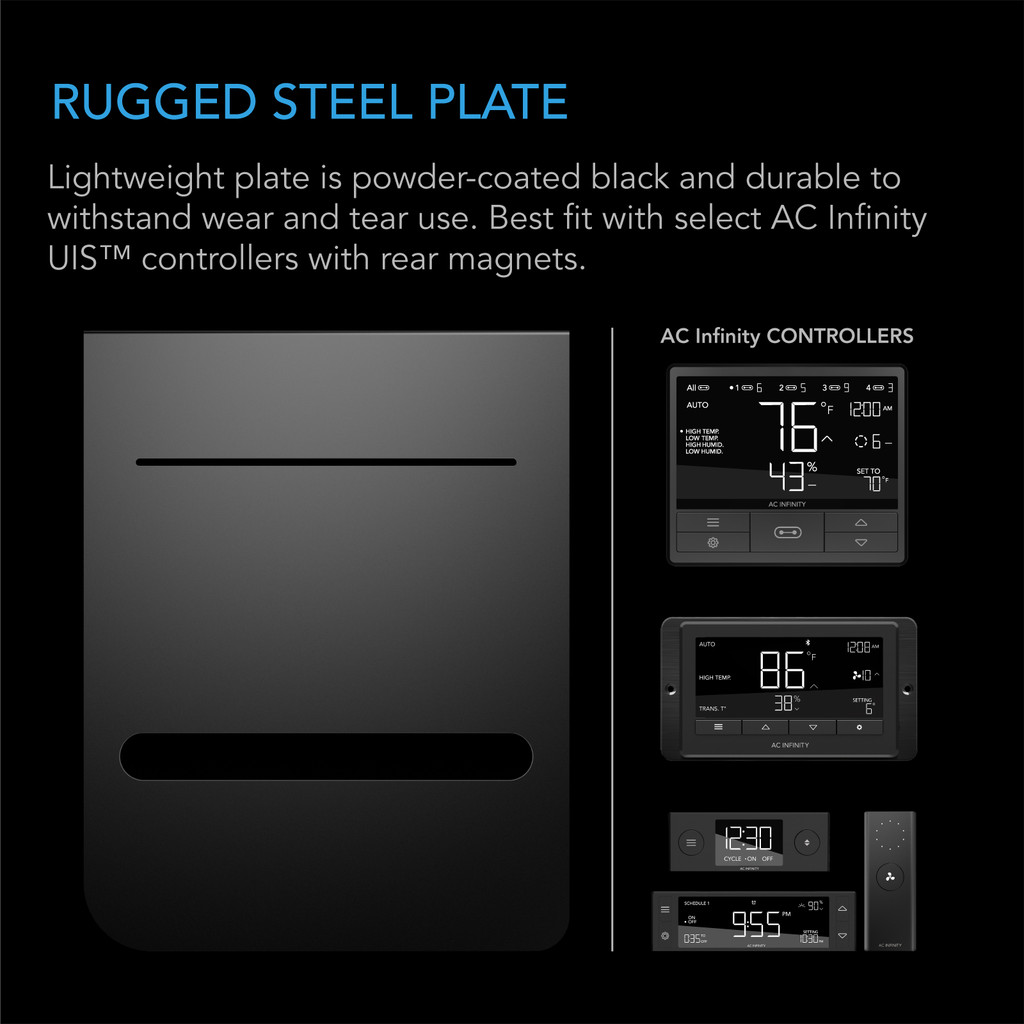 Powder Coat Black Steel Platform for Controller Mounting and Lightproof Cable Management, Fit for CLOUDLAB Advance Grow Tents 