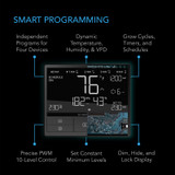 Smart Environmental Controller with Temperature, Humidity, Timer, Cycle, Schedule Controls, for Grow Tent Cooling Ventilation Lighting