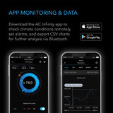 Mini Temperature Humidity Smart Hygrometer Bluetooth App Monitor, Climate Gauge Thermometer Sensor Probe for Basements, Guitar Rooms, Grow Tents & Greenhouses