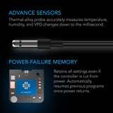 WiFi Outlet Controller, Independent Programs for Two Devices, Desktop Digital Thermostat with Temperature, Humidity, VPD, and Timer Controls, For Heat Mats in Seed Starting and Cloning