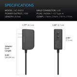 Outlet Plug with Charger Cable Cord for UIS Digital Controllers