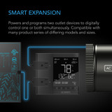 WiFi Outlet Controller, Independent Programs for Two Devices, Desktop Digital Thermostat with Temperature, Humidity, VPD, and Timer Controls, For Heat Mats in Seed Starting and Cloning