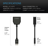 Molex to UIS Port Adapter Dongle, 6.5” Conversion Cable Cord, Works with CLOUDLINE, AIRLIFT, and CLOUDWAY Fans