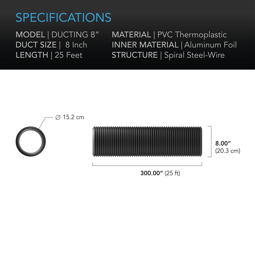 Duct Tube, Ducting 8"