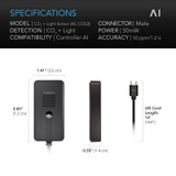 CO2 + Light Sensor, Environmental Sensor, Dynamically Assists Controller AI+ to Learn and Manage Equipment. CO2 Data Tracking for Gardens, Grow Tents, Grow Spaces, with Smart Fan programming for Optimized FAE, Day & Night Scheduling
