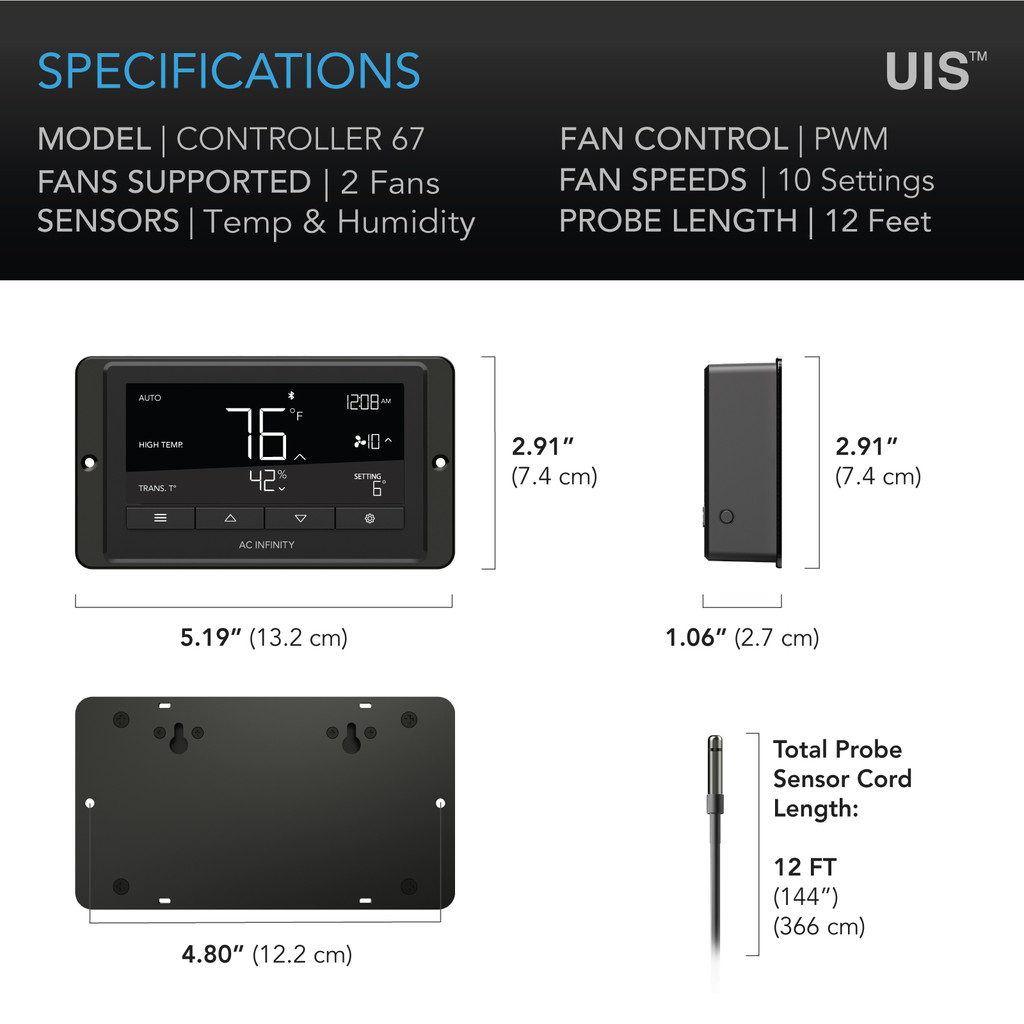 Temperature and Humidity Controller, HVAC and Grow Tent Ventilation