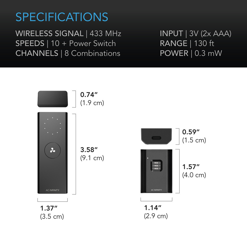CONTROLLER 63, Wireless Remote Controller with 10 Fan Speed Programming, Cooling and Ventilation for CLOUDLINE AIRLIFT CLOUDWAY Series